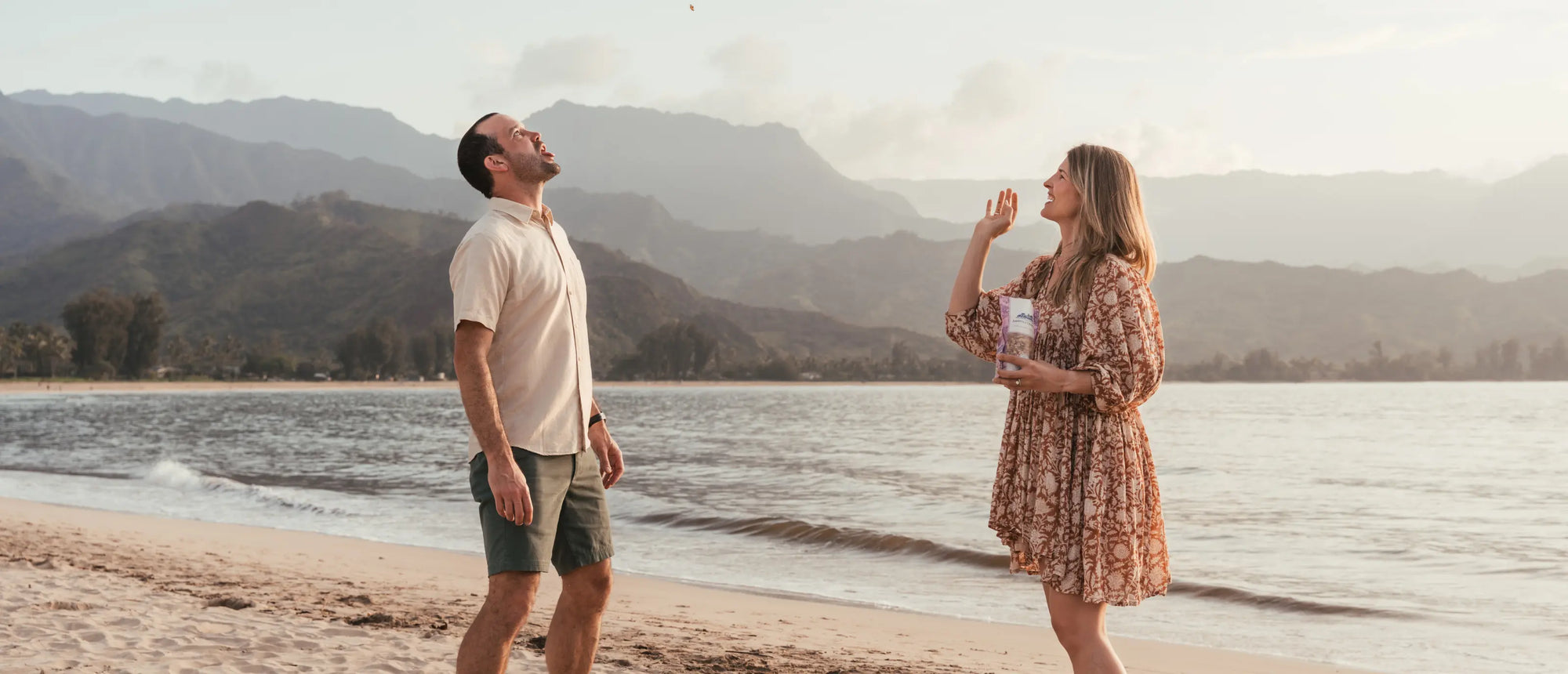 Bill and Malia on beach in Hawaii.